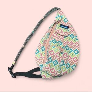 KAVU Original Cotton Rope Bag – Spring Montage Geometric Print